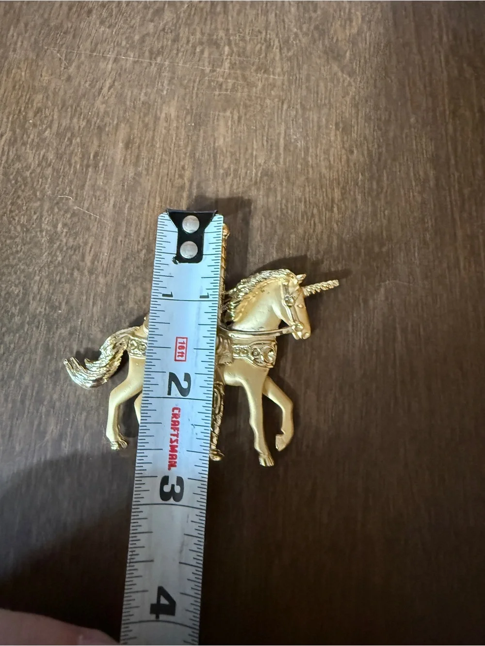 Vintage Unicorn Carousel Horse Pin Brooch Goldtone 2.5” X 3” Merry Go Round